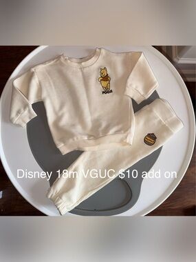 Disney Cream Winnie the Pooh Ribbed Matching Set
